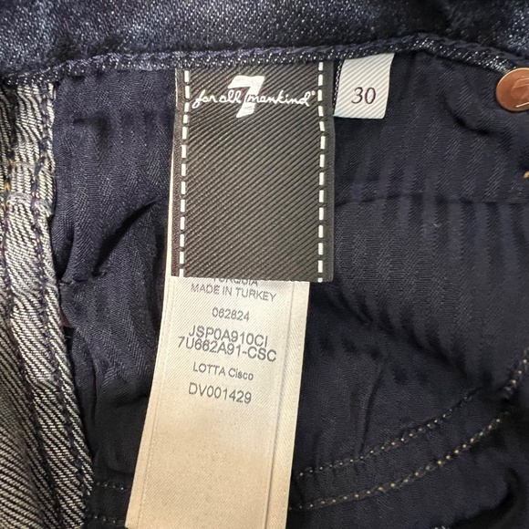 7 For All Mankind Luxe Vintage Lotta Cisco Wide Leg Jeans Dark Wash High Rise 30 - Picture 10 of 11